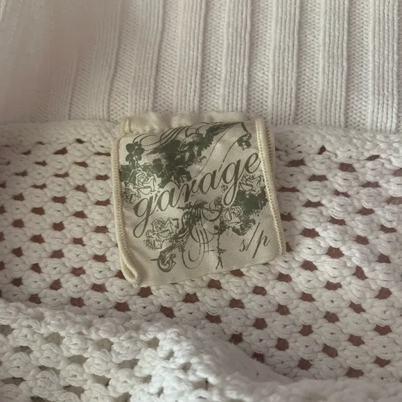 vintage y2k off shoulder garage mesh sweater top - Picture 3 of 4